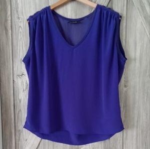 DKNY Purple Ruched Sleeveless Top L